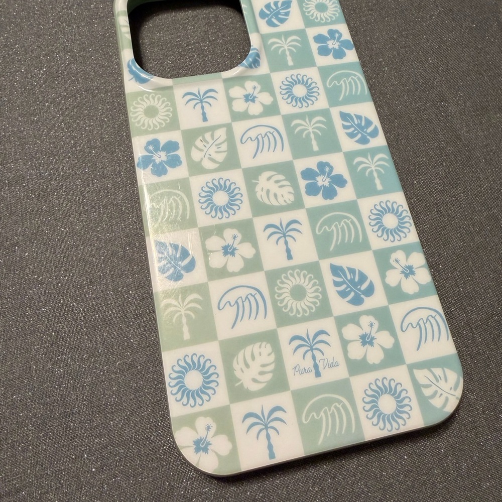 Floral Pattern Phone Case - Blue and White